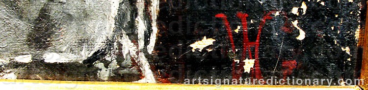 Authentic signature by William Hippon GADSBY on  artwork