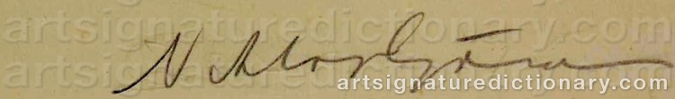 Authentic signature by Niklas GÖRAN on  artwork