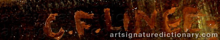 Authentic signature by Carl Fredrik LINGE on  artwork