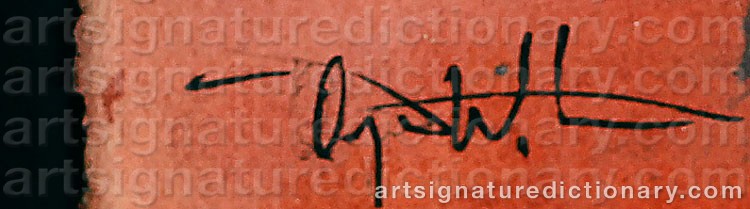 Authentic signature by Örjan WICKSTRÖM on  artwork