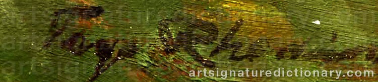 Authentic signature by Tage RHODIN on  artwork