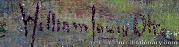 Authentic signature by William Louis OTTE on artwork