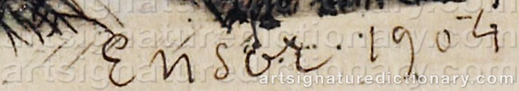 Authentic signature by James ENSOR on artwork