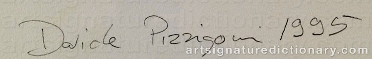 Authentic signature by Davide PIZZIGONI on  artwork