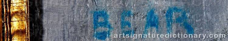 Authentic signature by George Telfer BEAR on  artwork