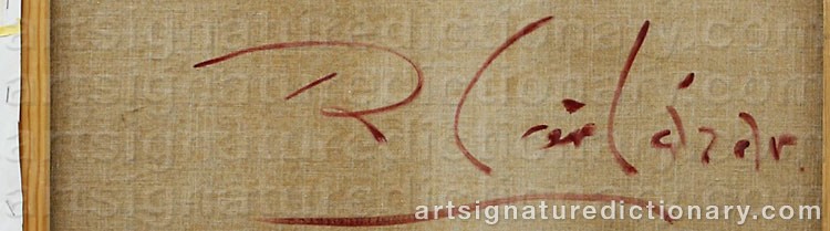 Authentic signature by Roberto CORTAZAR on  artwork