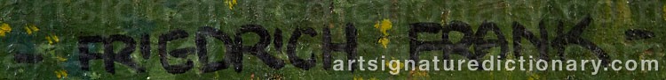 Authentic signature by Friedrich FRANK on  artwork