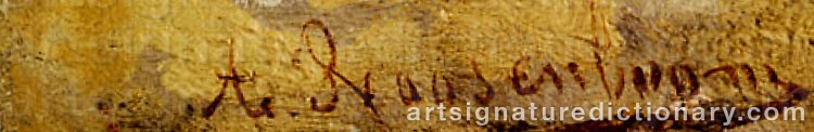 Authentic signature by Albert ROOSENBOOM on  artwork