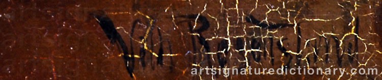 Authentic signature by Vilhelm Jakob ROSENSTAND on  artwork
