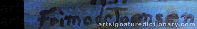 Authentic signature by Frimod JOENSEN on artwork