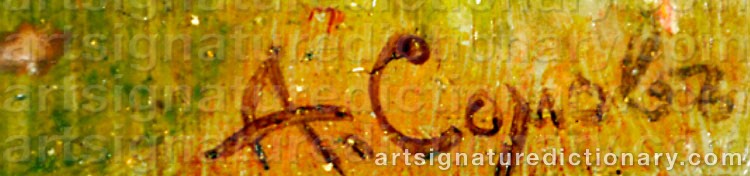 Authentic signature by Konstantin Andreevic SOMOV on  artwork