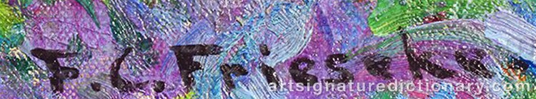 Authentic signature by Frederick Carl FRIESEKE on Painting/Watercolour artwork