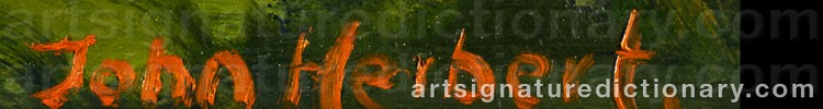 Authentic signature by John HERBERT on artwork