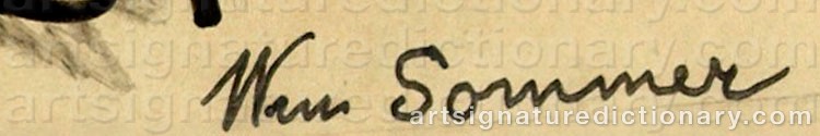 Authentic signature by William SOMMER on artwork