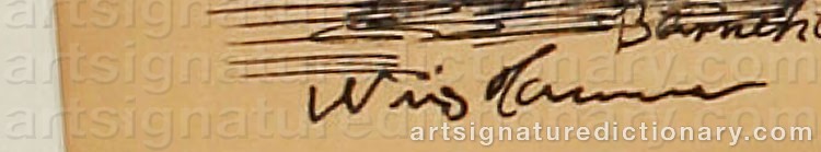 Authentic signature by Svend WIIG HANSEN on  artwork