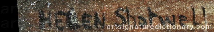 Authentic signature by Helen Harvey SHOTWELL on  artwork