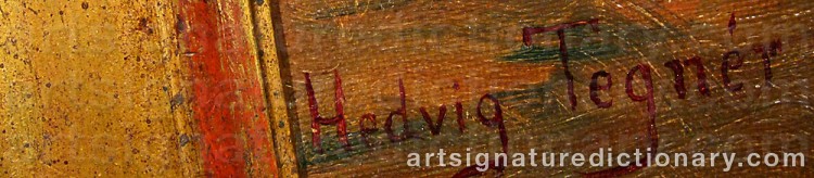 Authentic signature by Hedvig TEGNÉR on  artwork