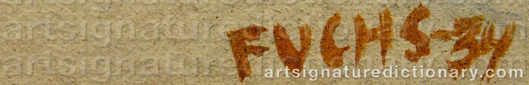 Authentic signature by Erich FUCHS on  artwork