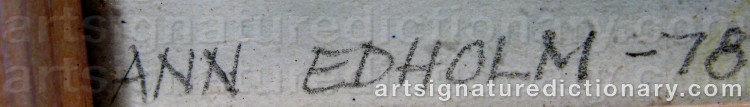 Signature by Ann EDHOLM