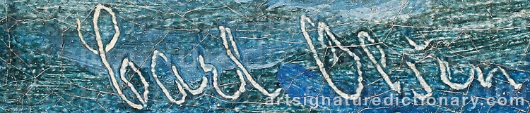 Authentic signature by Carl Julius Emil OLSEN on Painting/Watercolour artwork