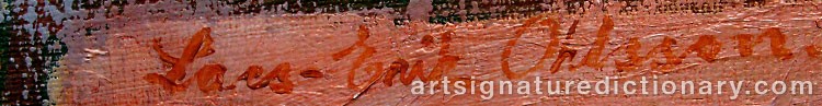 Authentic signature by Lars-Erik OHLSSON on artwork