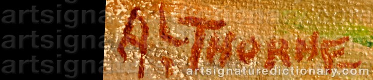 Authentic signature by Anna Louise THORNE on  artwork