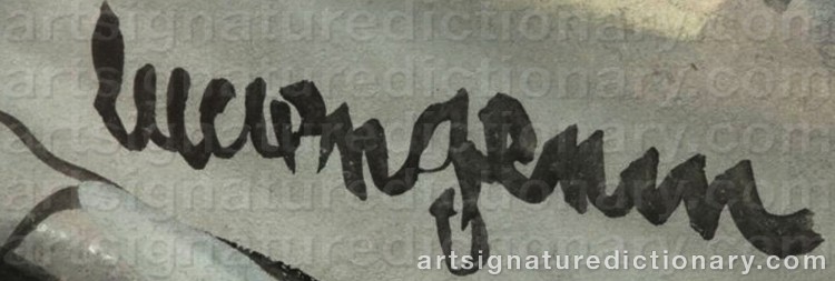 Authentic signature by Lucien GENIN on Painting/Watercolour artwork