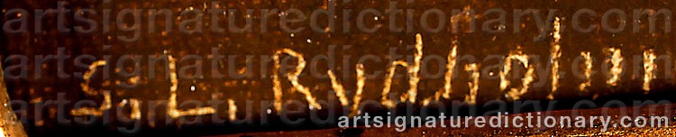 Authentic signature by Sven Leonard RYDHOLM on  artwork