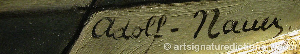 Authentic signature by Adolf NAUER on  artwork