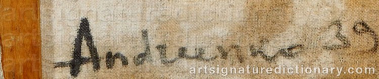 Authentic signature by Mikhail Fedorowich ANDREENKO on artwork