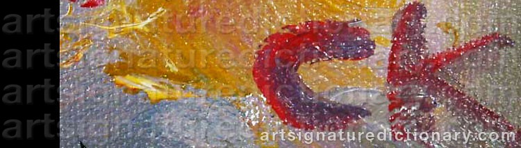 Authentic signature by Celinah Sofia KRUSE on  artwork