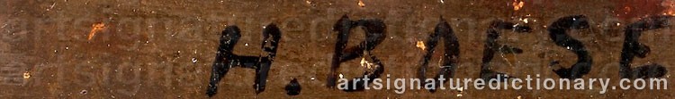 Authentic signature by Henry BOESE on  artwork