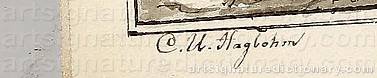Authentic signature by Christina Ulrika HAGBOHM on artwork
