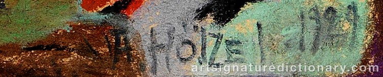 Authentic signature by Adolf HÖLZEL on  artwork
