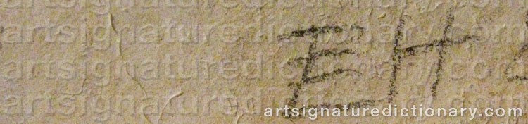 Authentic signature by Edward HENDERSON on  artwork