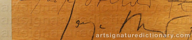 Authentic signature by Jorge STEVER on artwork