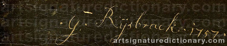 Authentic signature by Gerard RYSBRACK on  artwork