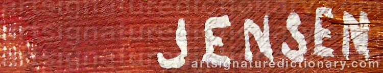 Authentic signature by Erik JENSEN on  artwork