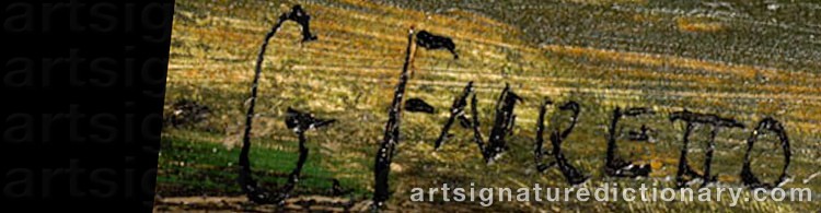 Authentic signature by Giacomo FAVRETTO on  artwork