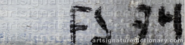 Authentic signature by Fred SALMSON on artwork