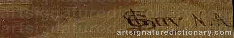Authentic signature by Seymour Joseph GUY on  artwork