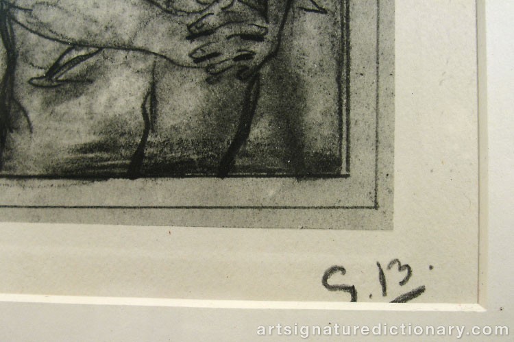 Close-up details showing Georges BRAQUE signature forgery characteristics