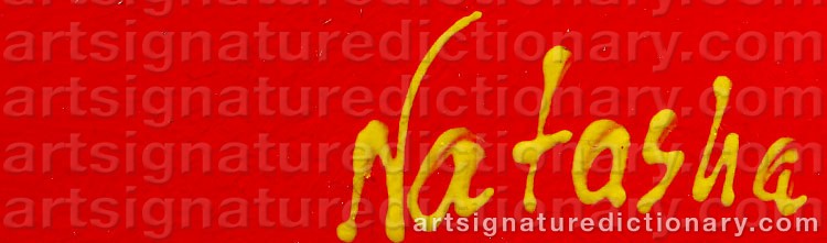 Authentic signature by Natasha ANDERSSON on artwork