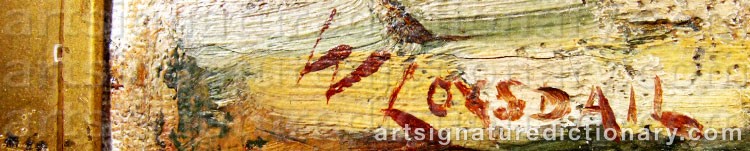 Authentic signature by William LOGSDAIL on artwork