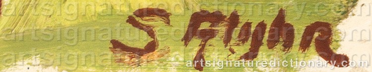 Authentic signature by Stig ALYHR on  artwork