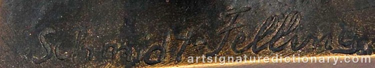 Authentic signature by Julius SCHMIDT-FELLING on Sculpture artwork