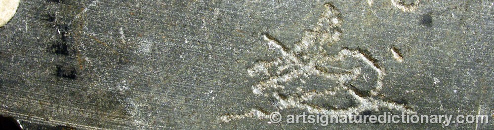 Authentic signature by Naraha TAKASHI on artwork