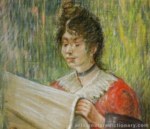 Close-up details showing Henri De TOULOUSE-LAUTREC signature forgery characteristics