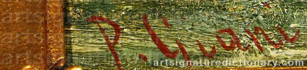 Authentic signature by P. GIANI on  artwork