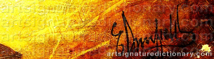Authentic signature by Edward ARMFIELD on artwork